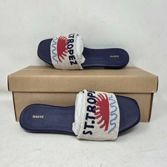 EU 37 (US 6-6.5) Maeve x Anthropologie The Fiona St. Tropez beaded slide sandals - Picture 1 of 11